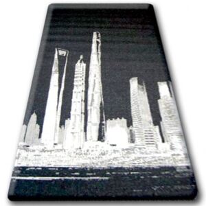 Fonott sizal floorlux szőnyeg 20240 fekete / ezüst 60x110 cm