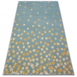 Pastel szőnyeg 18408/032 - Csillagok türkiz arany krém 120x17