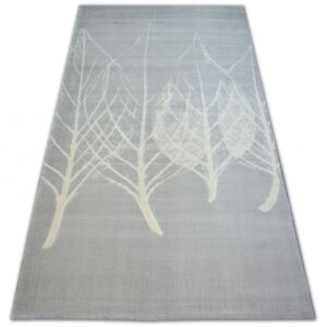 Scandi szőnyeg 18281/652 - LEVELEK szürke krém 80x150 cm