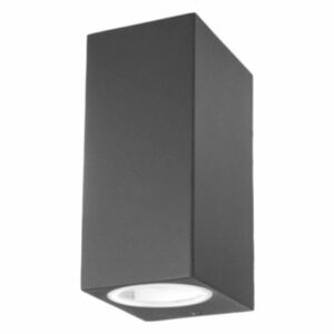 V-tac kültéri, szögletes, fekete fali lámpa, 2xgu10 foglalattal - sku 7511
