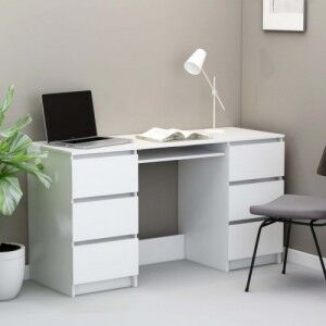 Fehér forgácslap íróasztal 140 x 50 x 77 cm