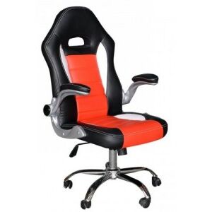 Irodai szék, textilbőr fekete|piros, MARVIN NEW