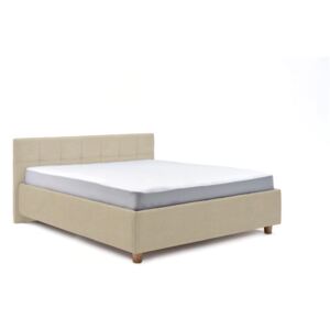 Leda bézs kétszemélyes ágy ágyráccsal és tárolóhellyel, 180 x 200 cm - AzAlvásért