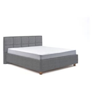 Karme kékesszürke kétszemélyes ágy ágyráccsal és tárolóhellyel, 160 x 200 cm - AzAlvásért