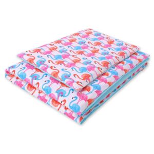 Sweet baby flamingó 2 részes ágynemű szett - kék 100x135