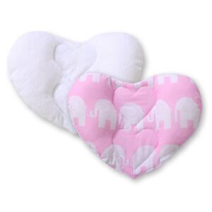 Sweet baby Szívecske fejtámasz párna - Elefánt, rózsaszín, fehér