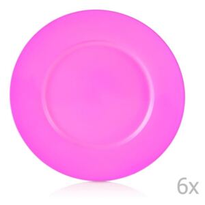 Efrasia 6 db-os rózsaszín porcelán tányér készlet