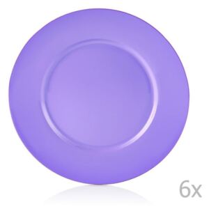 Efrasia 6 db-os lila porcelán tányérkészlet