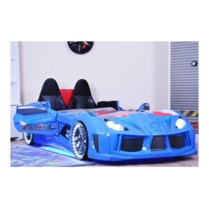 Racero kék gyerekágy LED világítással, 90 x 190 cm