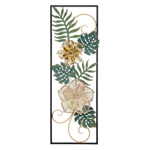 Campur -A- virág motívumos fali fémdekoráció, 31 x 90 cm - Mauro Ferretti