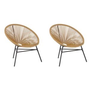 Trendi spagettivonalas kialakítású szék bézs színben két darabos szettben ACAPULCO