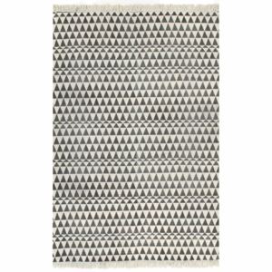 Fekete/fehér mintás kilim pamutszőnyeg 160 x 230 cm