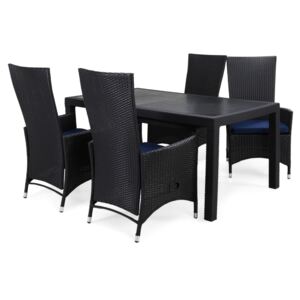 Asztal és szék garnitúra VG5994 Fekete + kék