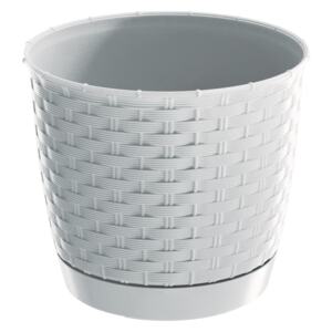 RATOLLA KEREK MŰANYAG CSERÉP +ALJ 14CM FEHÉR