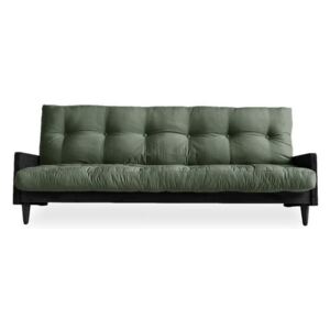 Indie Black/Olive Green zöld kinyitható kanapé - Karup Design