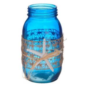 Sea kék üveg váza, ⌀ 10 cm - InArt