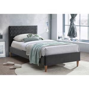 AZURRO Velvet kárpitozott ágy + matrac DE LUX, 90x200, bluvel 14/tölgy