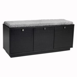 Confetti fekete ülőpad tárolóhellyel és szürke ülőrésszel, szélesség 106 cm - Rowico