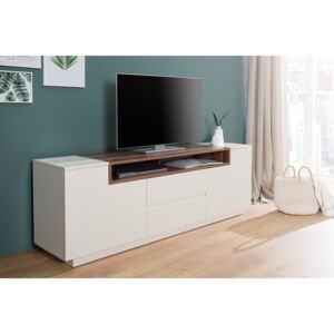 TV asztal KINGDOM II 180 cm - fehér, barna