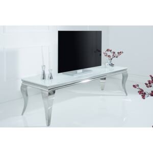 TV asztal BARROCK 160 cm - ezüst, fehér