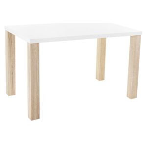 Fehér étkezőasztal sonoma lábakkal, 120x70 cm - SIROCCO