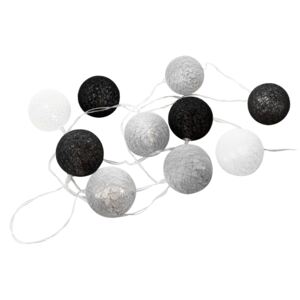 LED gömbfüzér fekete, szürke és fehér - PELOTE DE LAINE