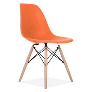 Modern műanyag szék, bükk - narancssárga - FJORD