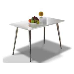 Modern magasfényű étkezőasztal, 120x70 cm, fehér - SEIA