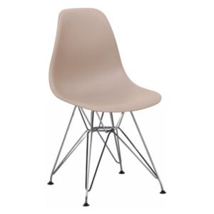 Modern műanyag szék fém lábbal, melegszürke - UPPSALA