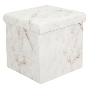 Összehajtható ülőkés tároló puff márvány mintával - MARBRE