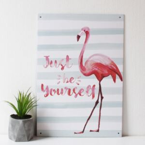 Táblakép, flamingo, 27x39 cm, rózsaszín - FLAMINGO