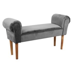Ülőpad karfával velúr, szürke - BOUDOIR