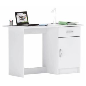 Számítógépasztal, 1 fiókkal, 108x51 cm, fehér - LILLY
