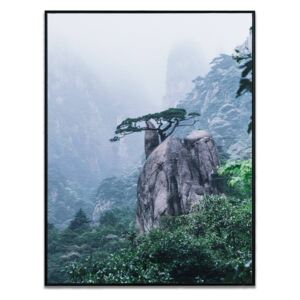 Falikép 30x40 cm, sziklás táj fekete kerettel - SEUL AU MONDE
