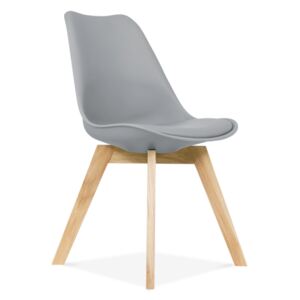 Modern műanyag szék üléspárnával, bükk - szürke - CARDIFF