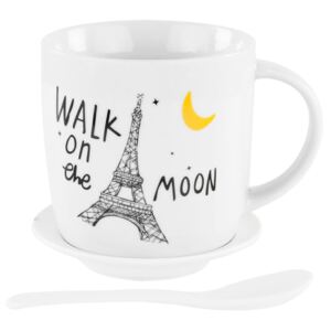 Bögre tányérral és kanállal, Eiffel torony- PARIS