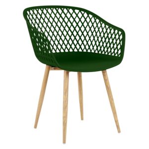 Modern műanyag szövött szék, sötétzöld - MANILLE