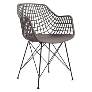 Modern műanyag szövött szék, szürkésbarna - JAZZ