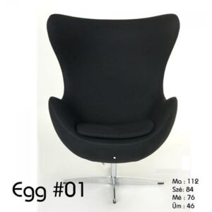 Egg 1 fotel Fekete Kasmír