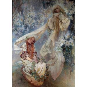 Mucha, Alphonse Marie - Festmény reprodukció La Madonna au Lys Painting by Alphonse Mucha 1905 Private Collection