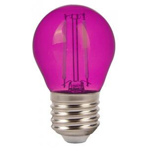 V-TAC LED lámpa E27 Színes filament (2W/300°) Kisgömb - pink