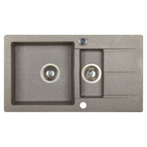 Marmorin ISAO egymedencés gyümölcsmosós csepegtetős gránit mosogatótálca - 03 - gray