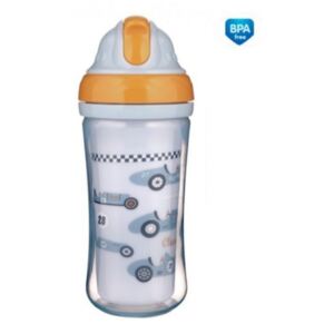 Canpol babies Sport üveg szívószállal, Verseny - világoskék, 260 ml