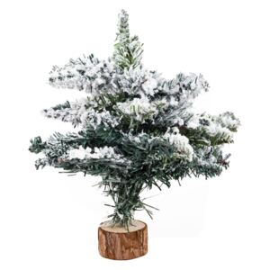 Asztali karácsonyfa, műhóval, 28 cm, fenyőzöld - SAPIN POUDRE