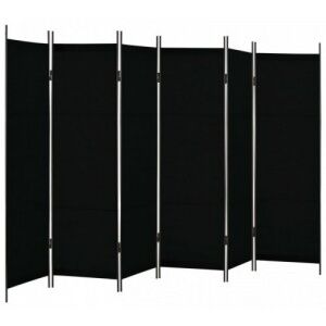 Fekete 6 paneles paraván 300 x 180 cm