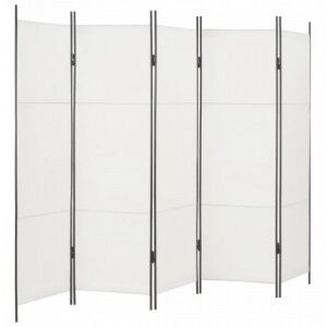 Fehér 5 paneles paraván 250 x 180 cm