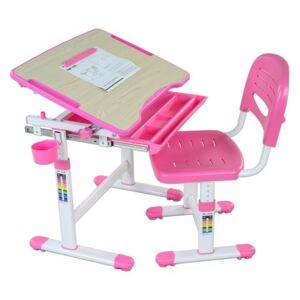 Gyerek íróasztal + szék BAMBINO - különböző színek rózsaszín