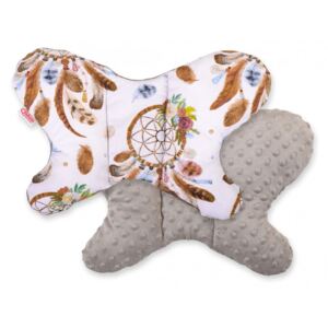 Sweet baby minky pillangó párna - álomfogó, fehér, szürke