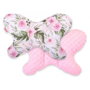 Sweet baby minky pillangó párna - rózsák, rózsaszín