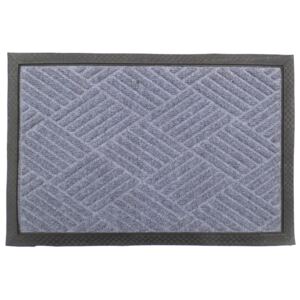 Gumis textil lábtörlő 40x60 cm – Világosszürke színben rácsos mintával